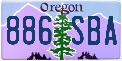 OR license plate 886SBA