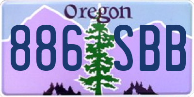 OR license plate 886SBB