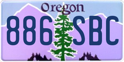 OR license plate 886SBC
