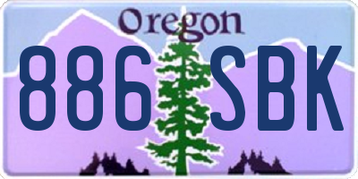 OR license plate 886SBK