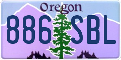 OR license plate 886SBL