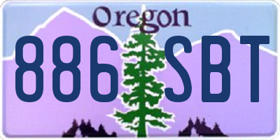 OR license plate 886SBT