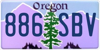 OR license plate 886SBV