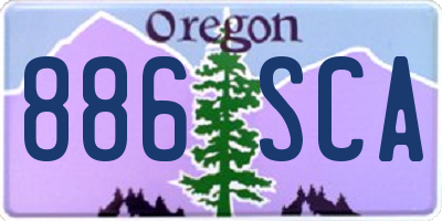 OR license plate 886SCA