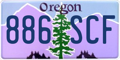 OR license plate 886SCF