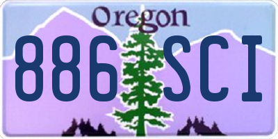 OR license plate 886SCI