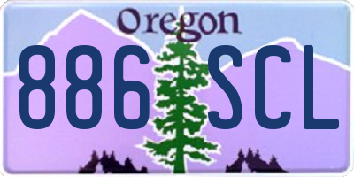 OR license plate 886SCL