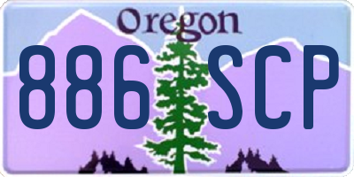 OR license plate 886SCP