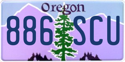 OR license plate 886SCU