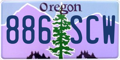 OR license plate 886SCW