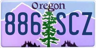 OR license plate 886SCZ