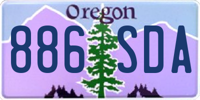OR license plate 886SDA