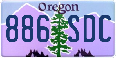 OR license plate 886SDC