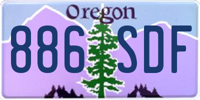 OR license plate 886SDF