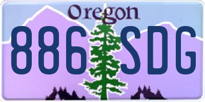 OR license plate 886SDG
