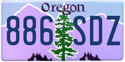 OR license plate 886SDZ