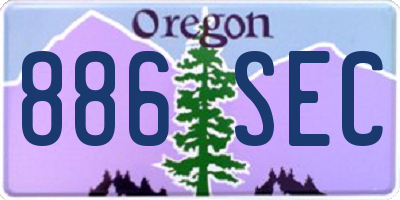 OR license plate 886SEC