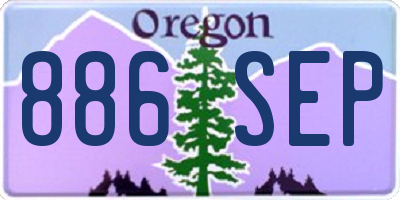 OR license plate 886SEP