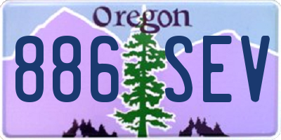 OR license plate 886SEV