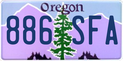 OR license plate 886SFA