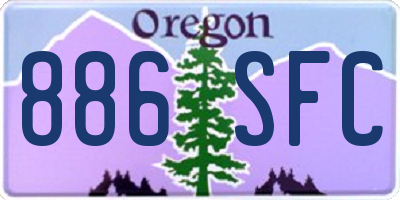 OR license plate 886SFC