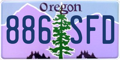 OR license plate 886SFD
