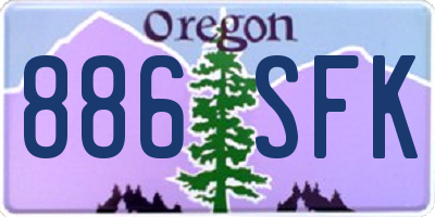 OR license plate 886SFK