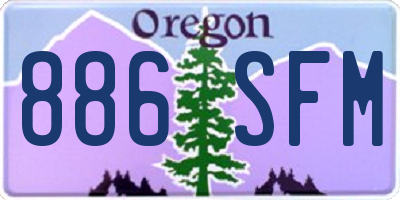 OR license plate 886SFM