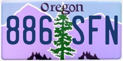 OR license plate 886SFN