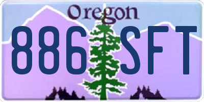 OR license plate 886SFT