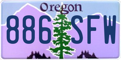 OR license plate 886SFW