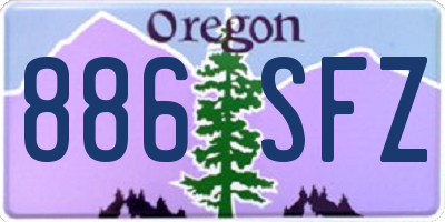 OR license plate 886SFZ
