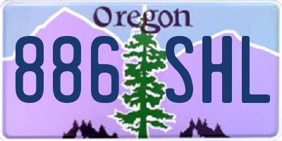 OR license plate 886SHL