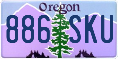 OR license plate 886SKU