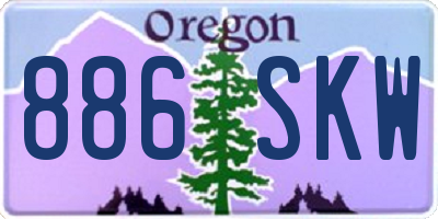 OR license plate 886SKW
