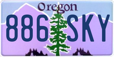 OR license plate 886SKY
