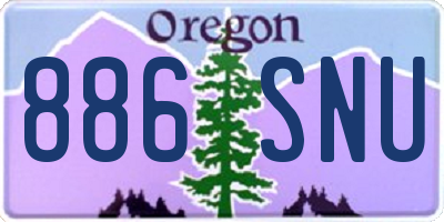 OR license plate 886SNU