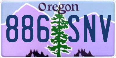 OR license plate 886SNV