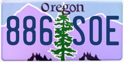 OR license plate 886SOE