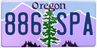 OR license plate 886SPA