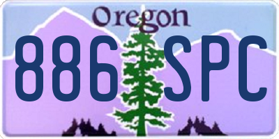 OR license plate 886SPC