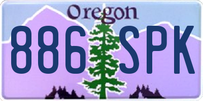 OR license plate 886SPK