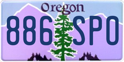 OR license plate 886SPO