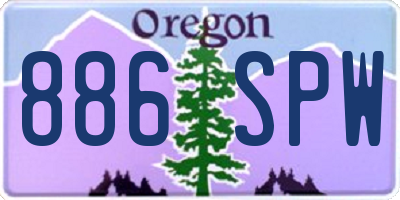 OR license plate 886SPW