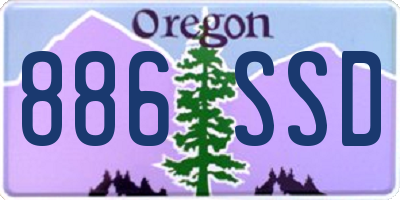 OR license plate 886SSD