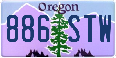 OR license plate 886STW