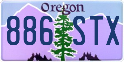 OR license plate 886STX