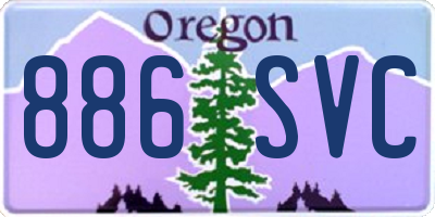 OR license plate 886SVC