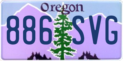 OR license plate 886SVG