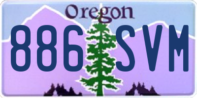 OR license plate 886SVM